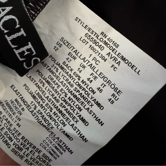 NWT Miraclesuit Slimming Rock Solid Avra One Piece Swimsuit Black Size 12 - Picture 7 of 13